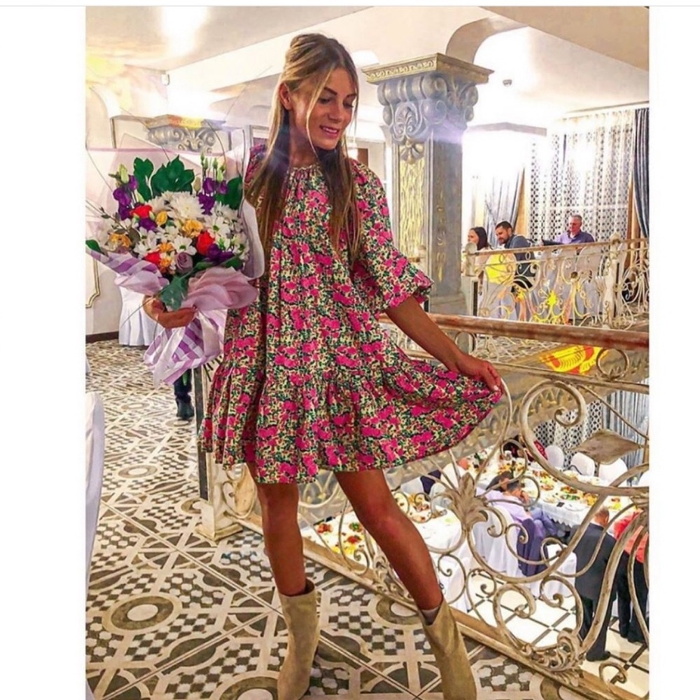 SOLD Zara puff shoulder print dress - Picture 12 of 16